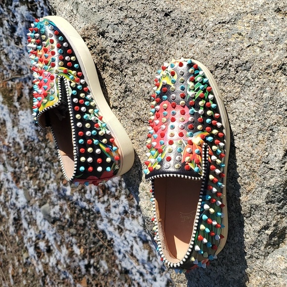 Christian Louboutin Roller Boat Leather Low Trainers Size 8 - Picture 11 of 16